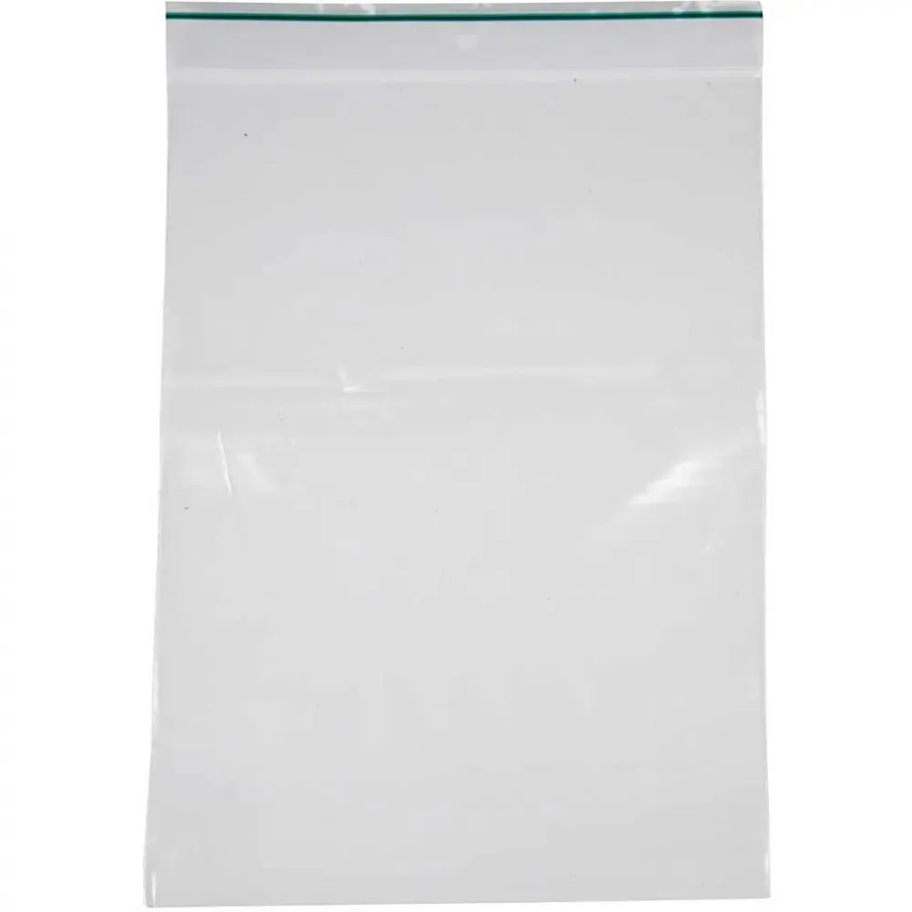 100 x Transparent Resealable Zip Lock Plastic Bags Packaging Storing 17x23 cm