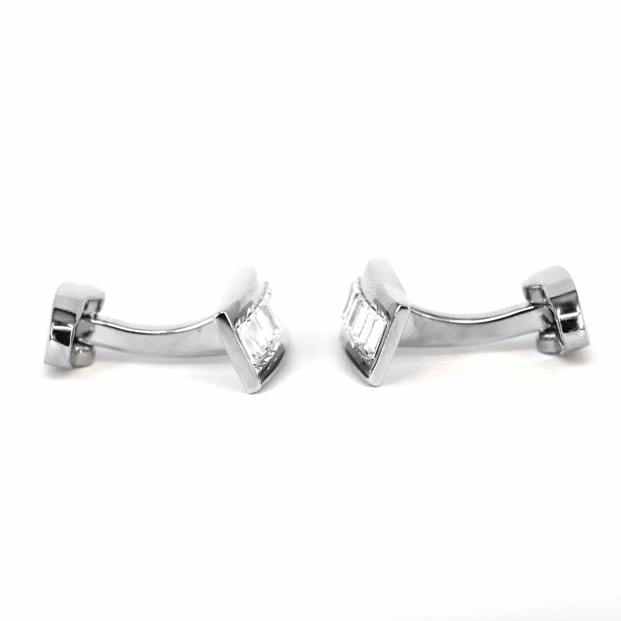 9 Clear Crystal Rectangle Cufflinks (Online Exclusive)
