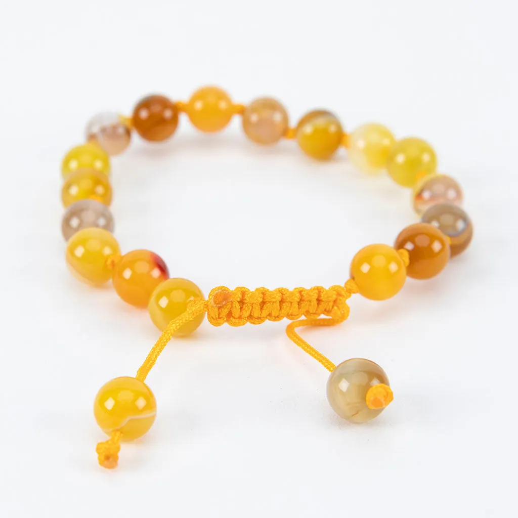 Adjustable Yellow Agate Bracelet