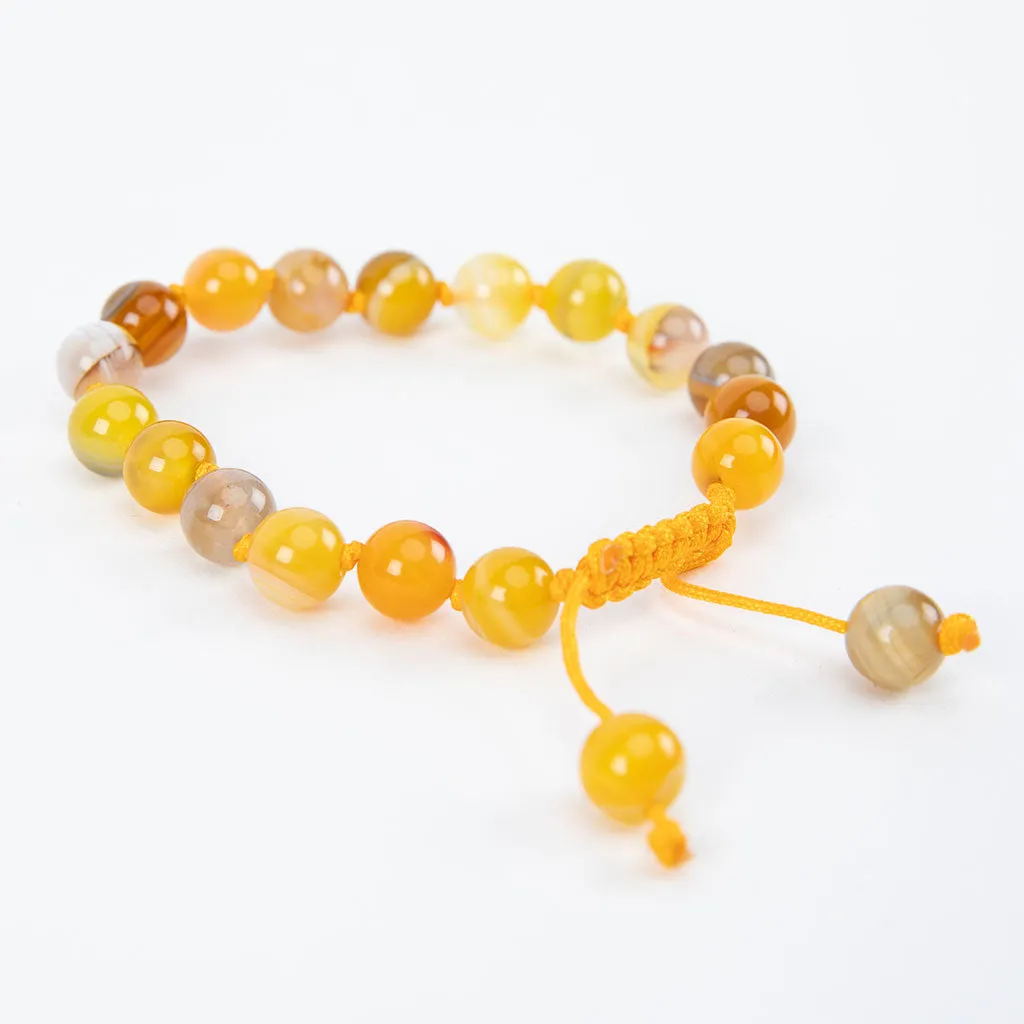 Adjustable Yellow Agate Bracelet
