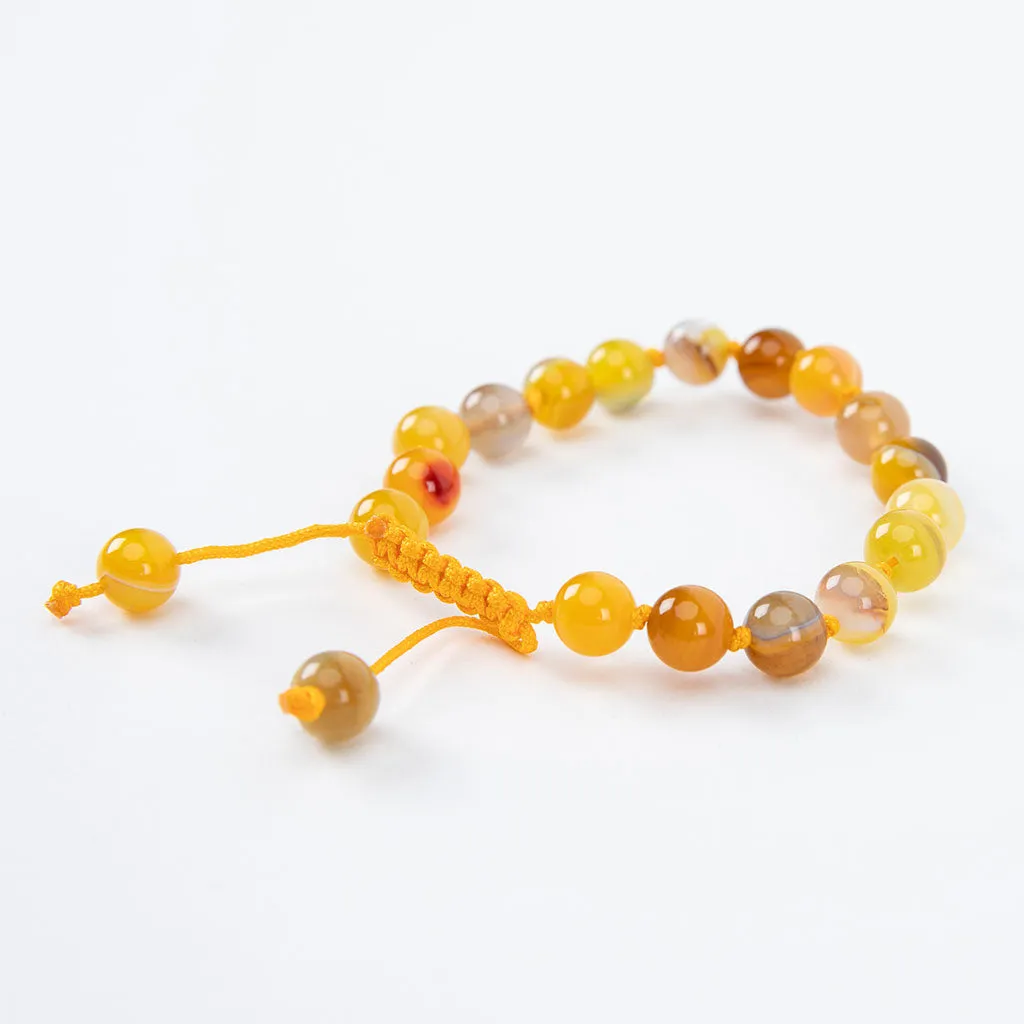 Adjustable Yellow Agate Bracelet