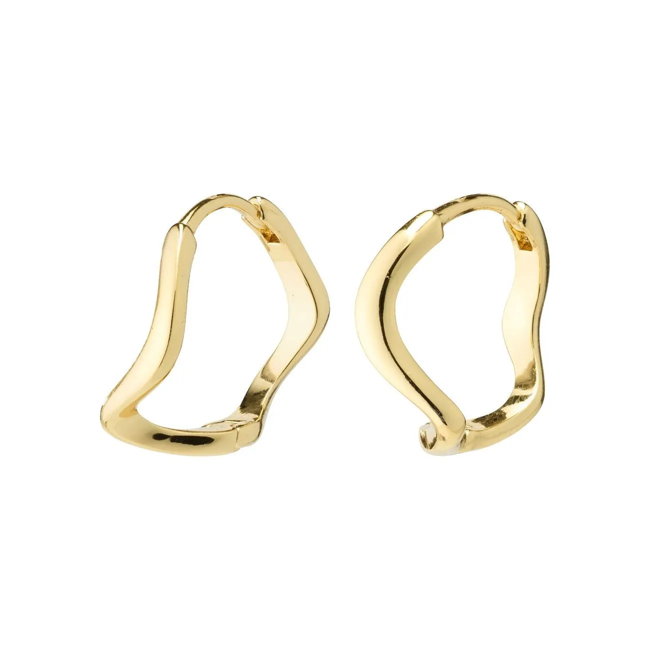 Alberte Organic Shape Hoop Earrings | Gold Plated