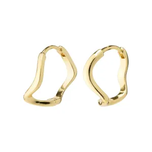 Alberte Organic Shape Hoop Earrings | Gold Plated