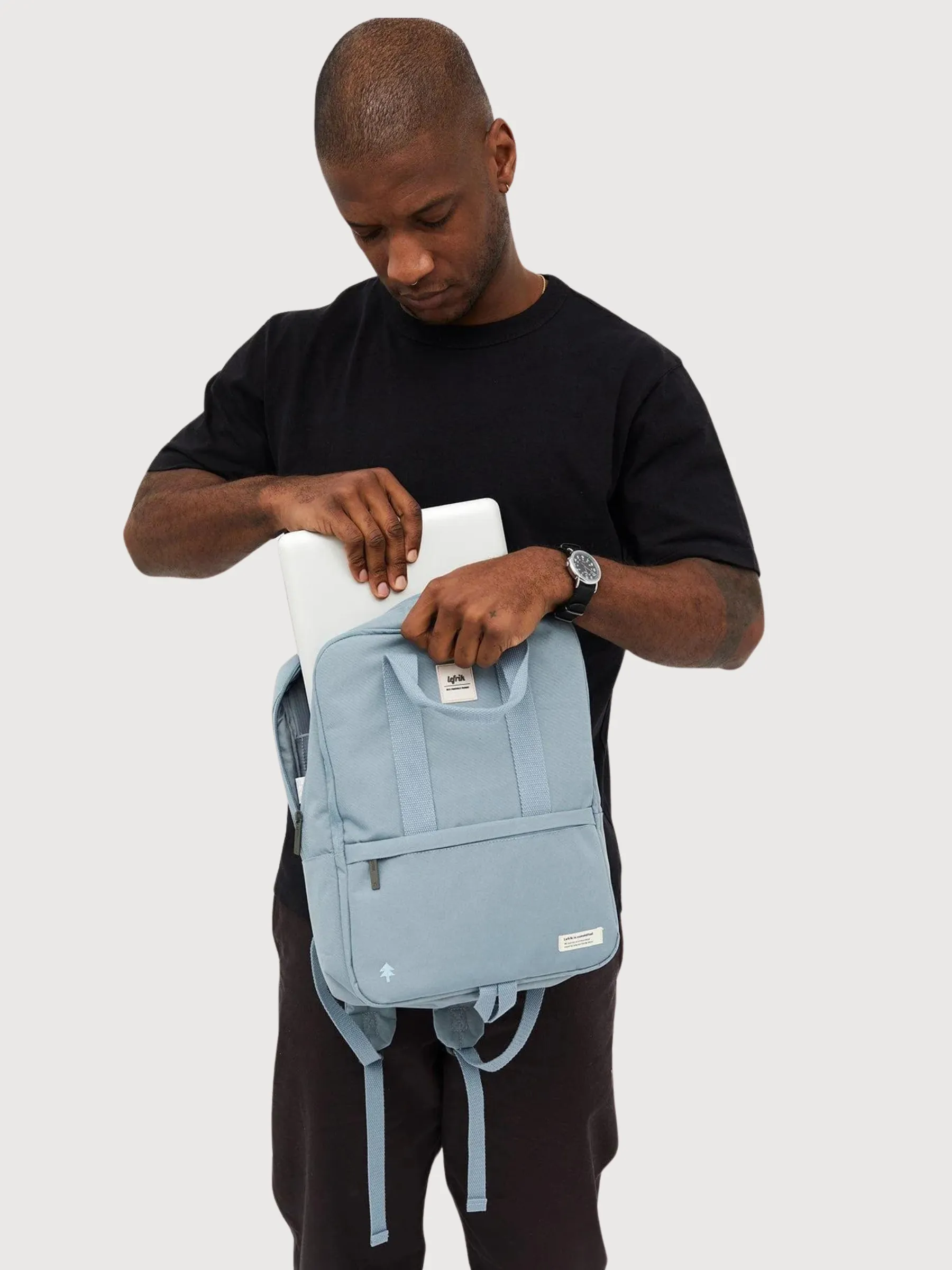 Backpack Daily 13 Stone Blue In Recycled Polyester | Lefrik