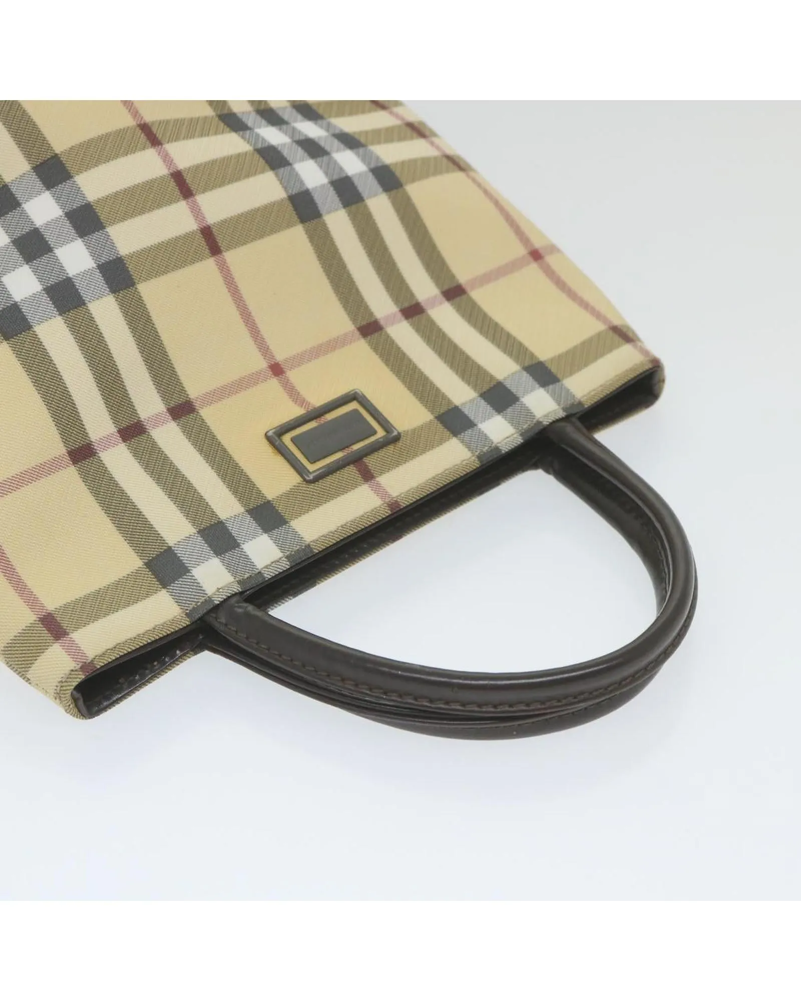 Beige PVC Leather Hand Bag with Nova Check Design