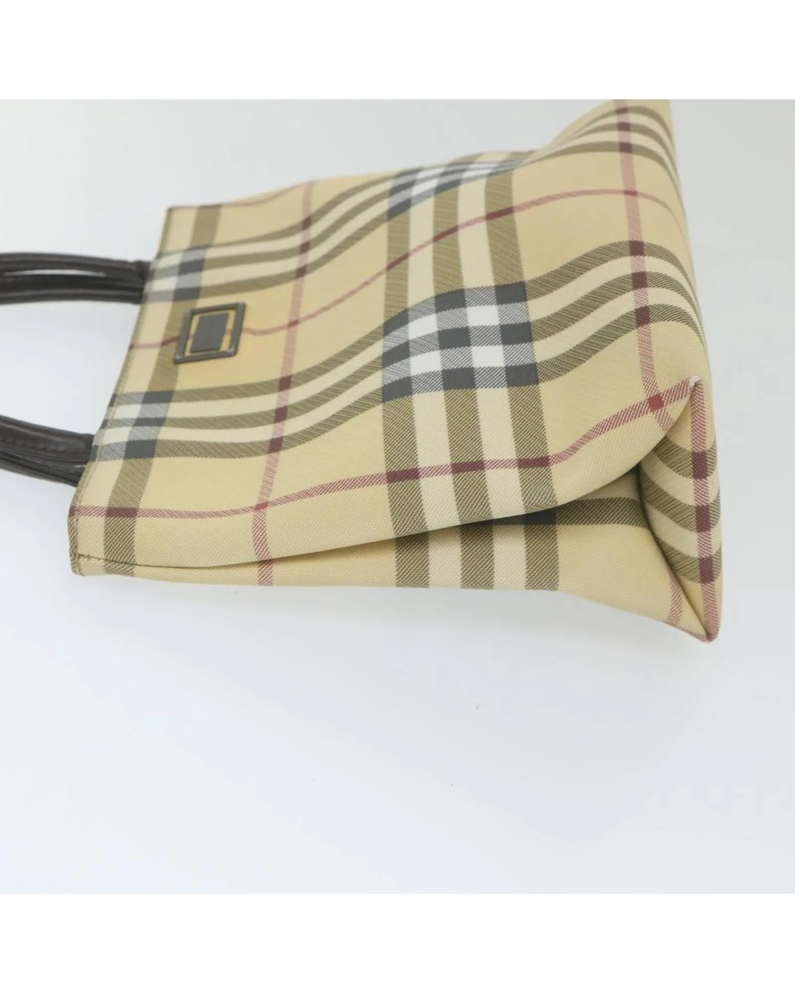 Beige PVC Leather Hand Bag with Nova Check Design