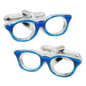 Blue Border Glasses Cufflinks