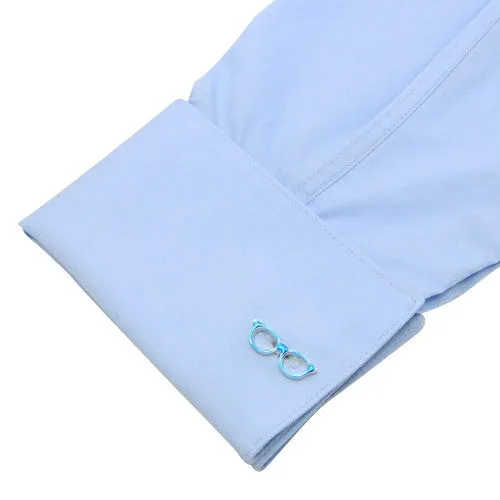 Blue Border Glasses Cufflinks