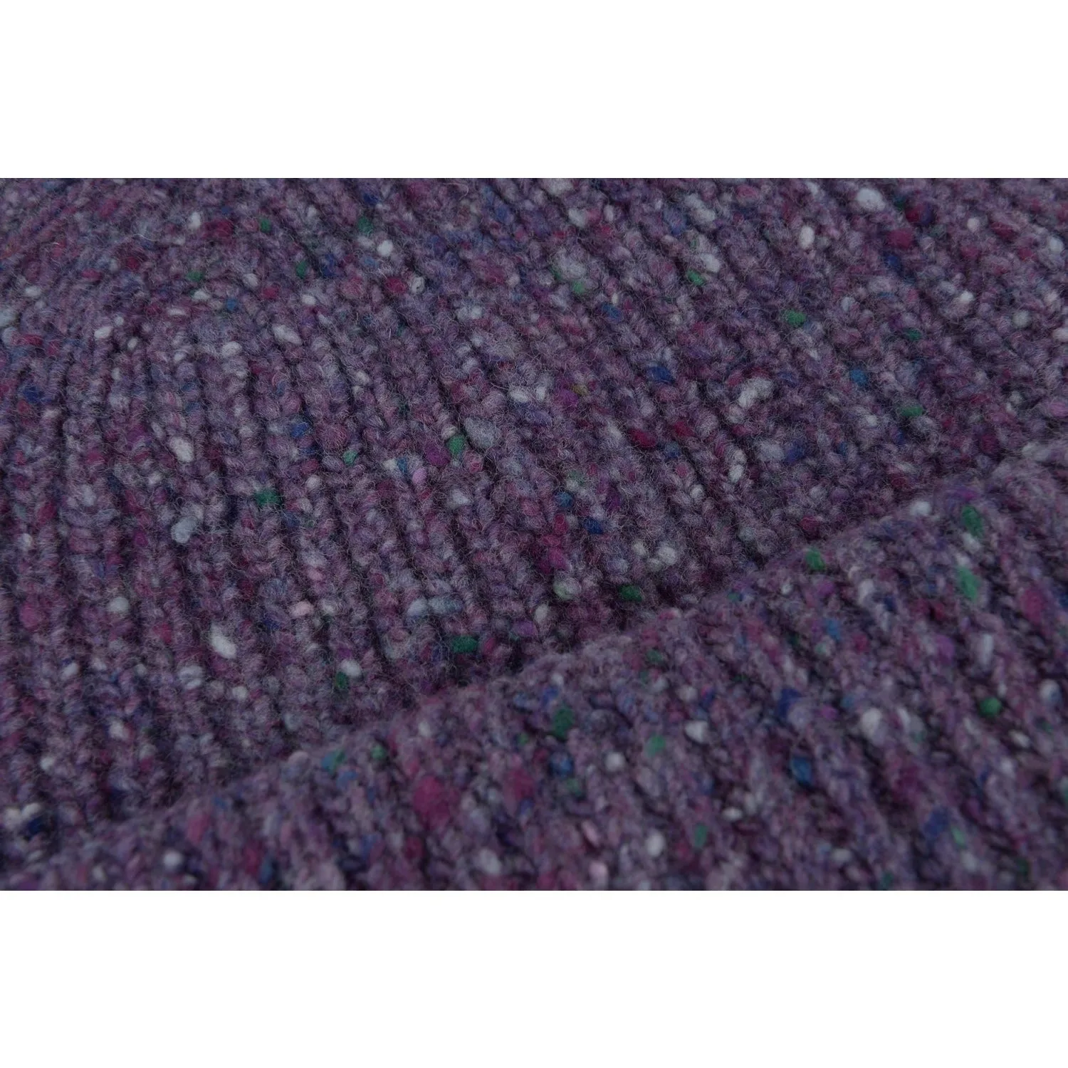 Burrows & Hare Merino Donegal Wool Beanie Hat - Purple