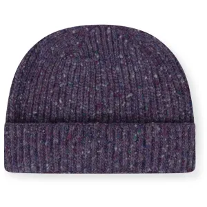 Burrows & Hare Merino Donegal Wool Beanie Hat - Purple