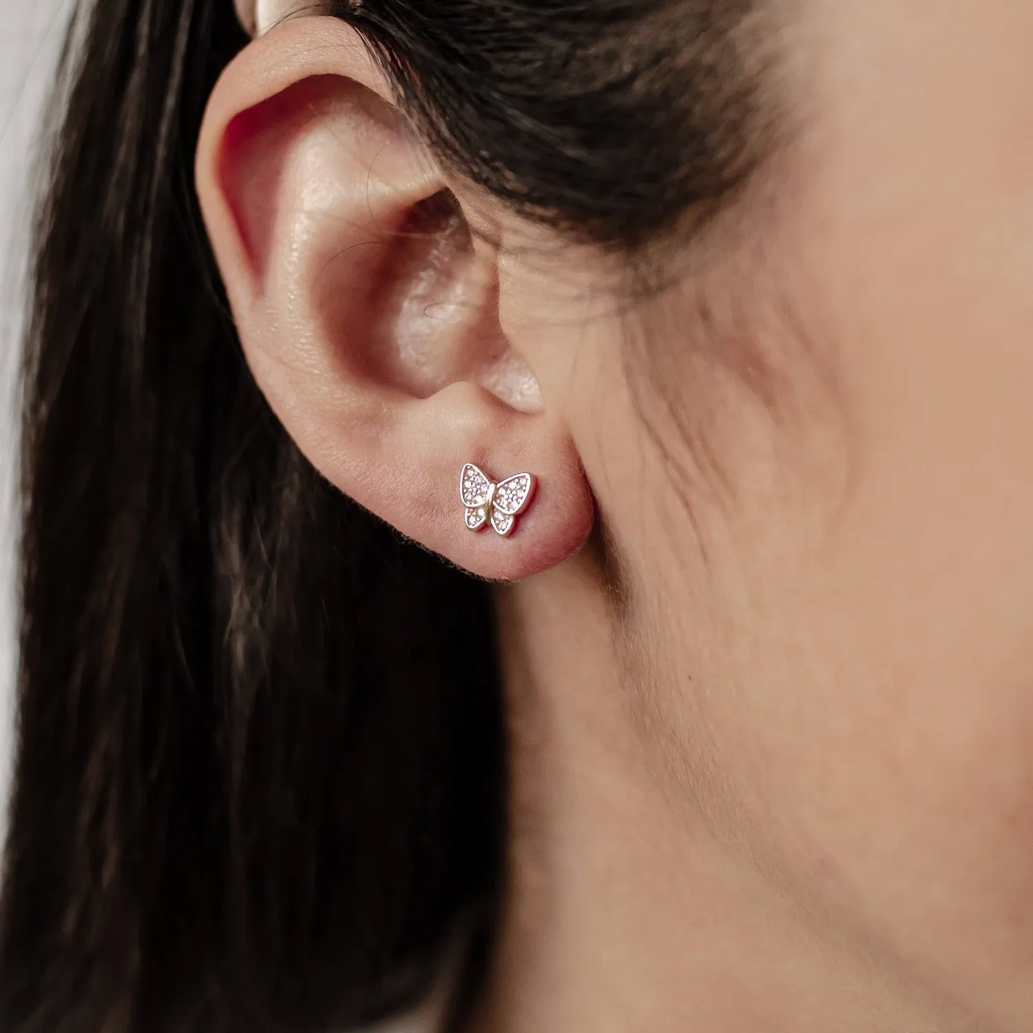 Butterfly Stud Earring Sterling Silver