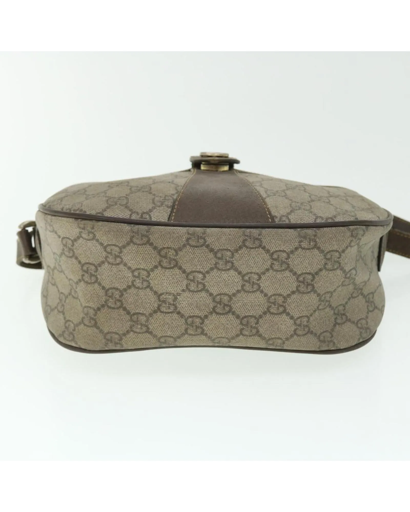 Canvas Shoulder Bag with Red and Beige Accents