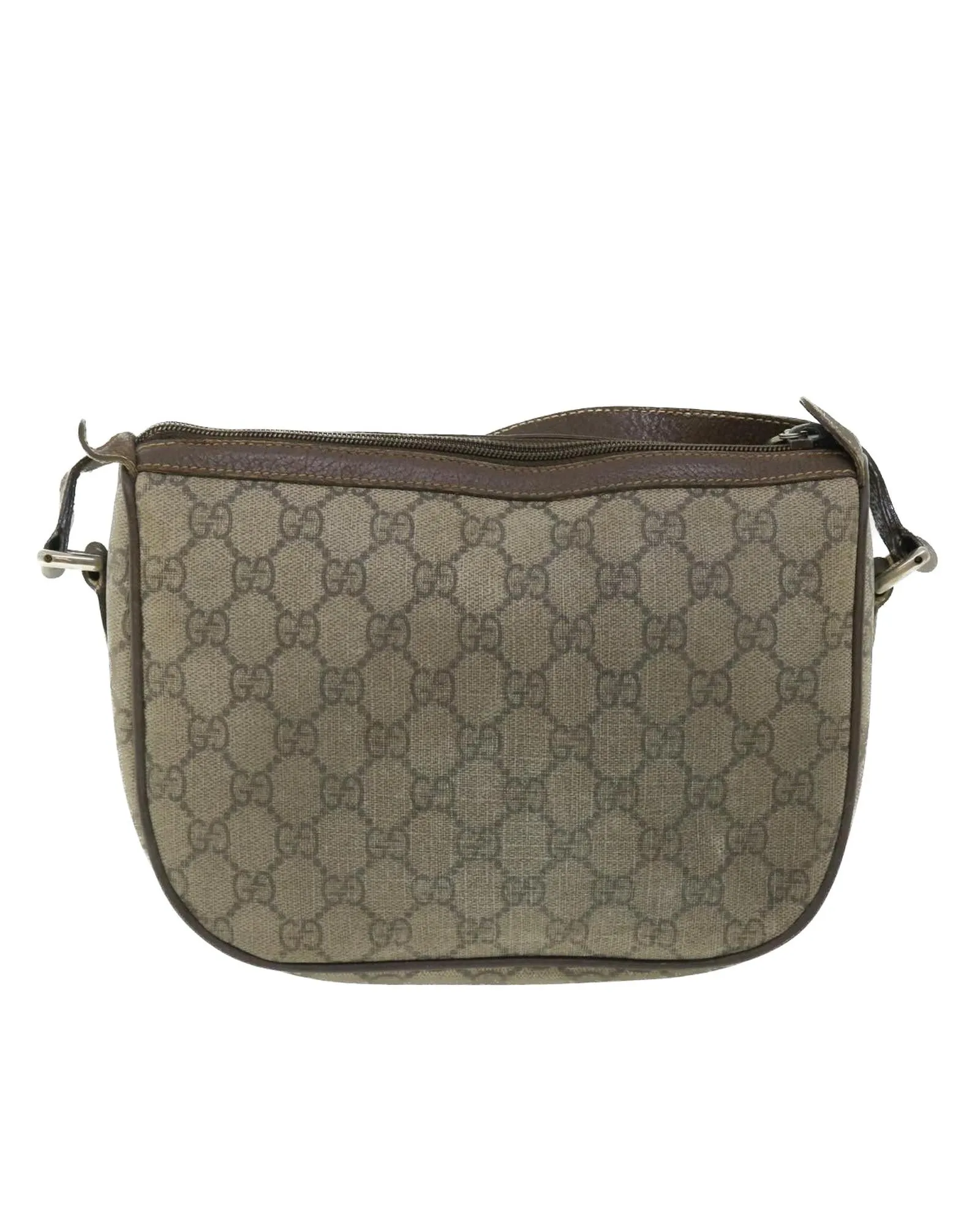 Canvas Shoulder Bag with Red and Beige Accents