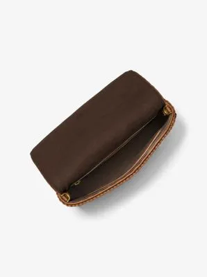 Carole Hand-Woven Leather Foldover Clutch