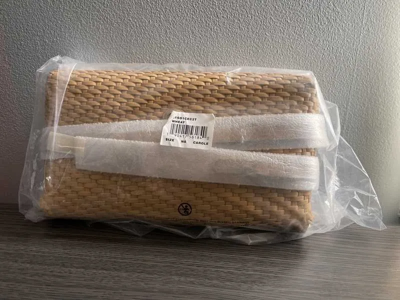 Carole Hand-Woven Leather Foldover Clutch