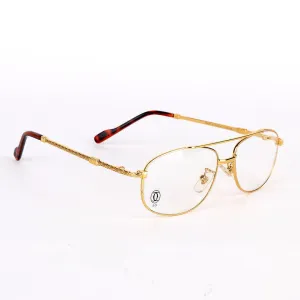 Cartier Metal Gold Vintage Classic Transparent Sunglasses