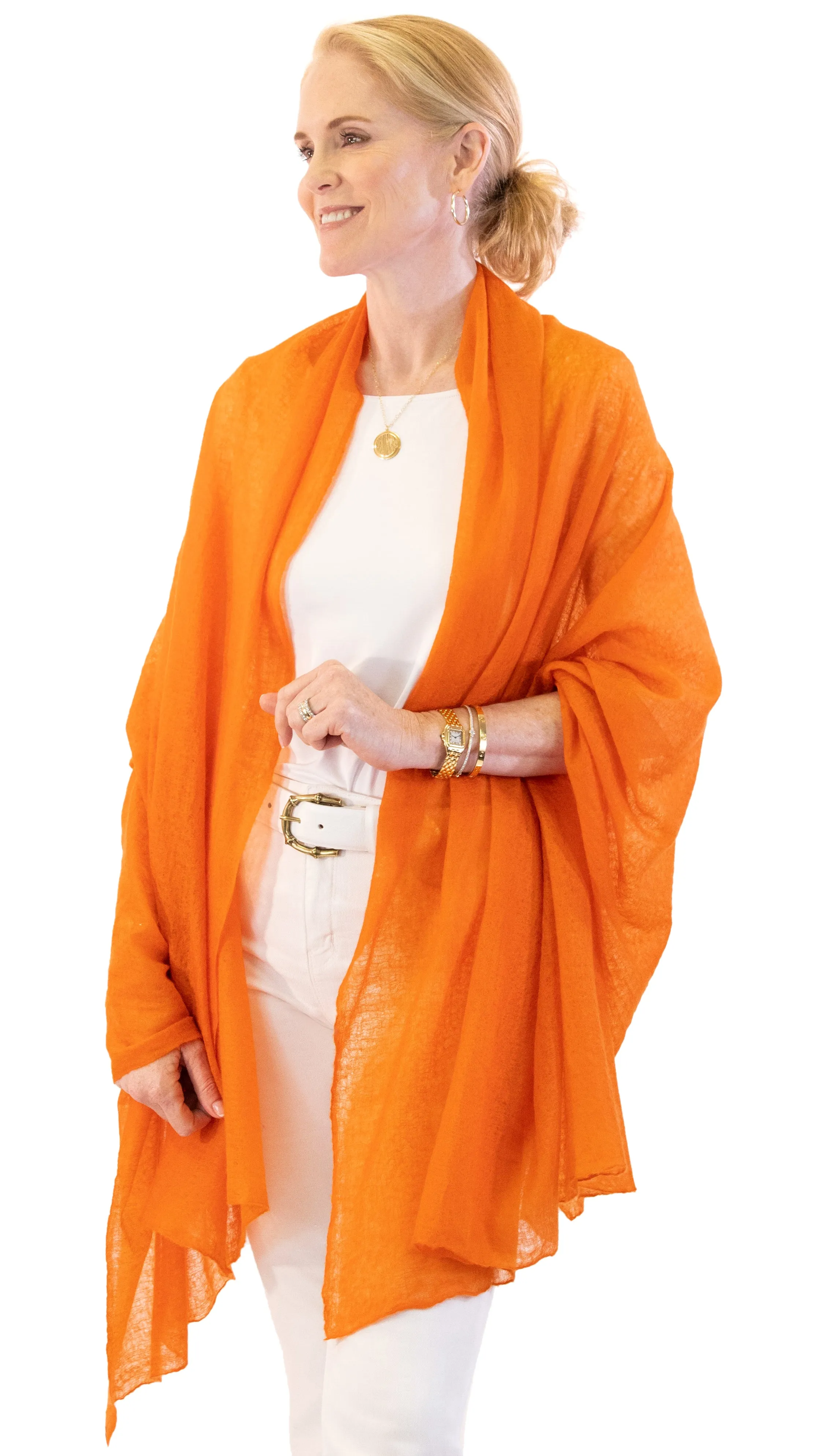 Cashmere Wrap - Orange Tiger