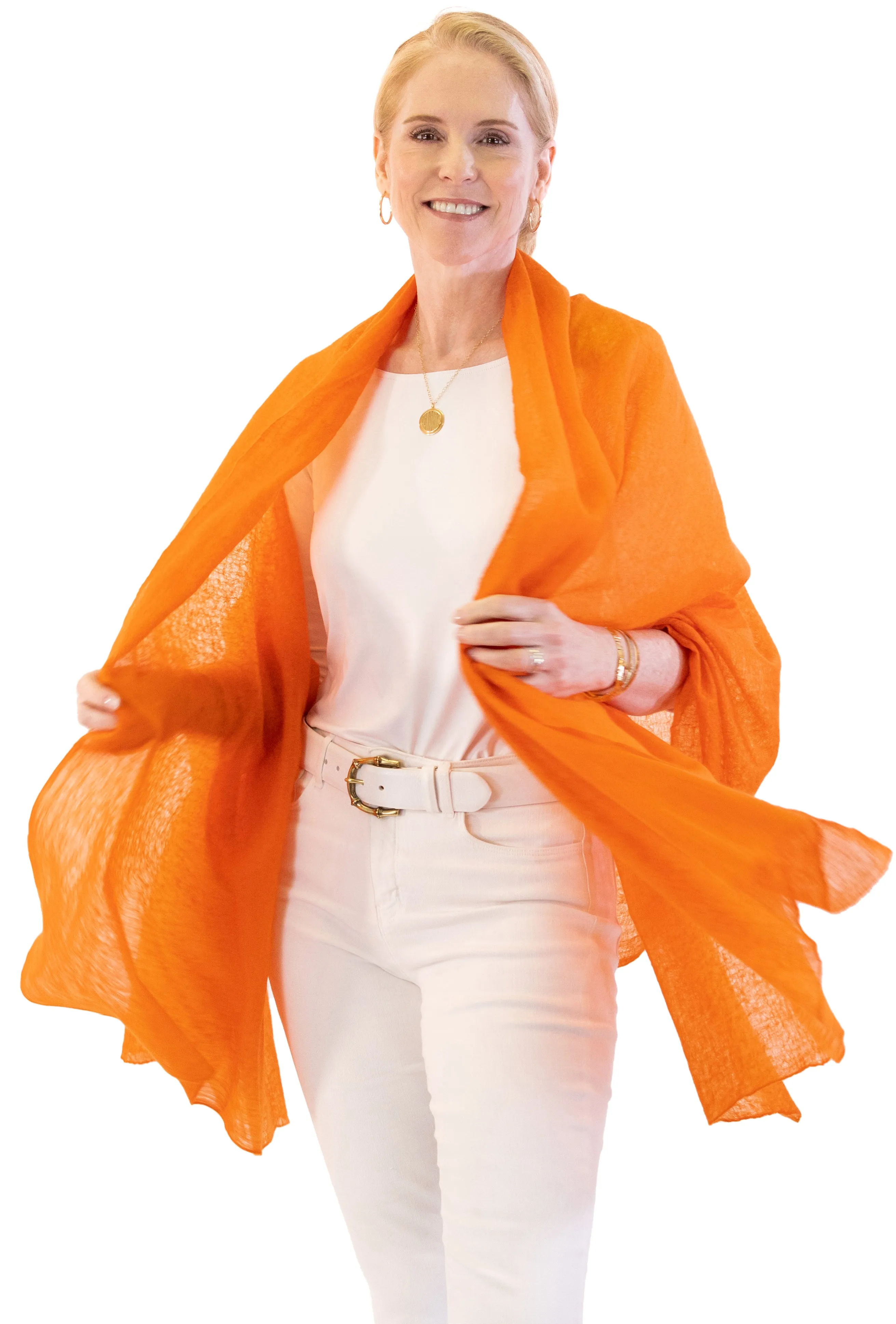 Cashmere Wrap - Orange Tiger