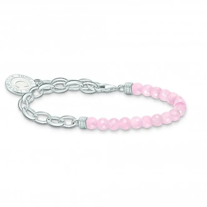 Charmista Pink Cold Enamel Rose Quartz Bracelet A2128-067-9