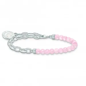 Charmista Pink Cold Enamel Rose Quartz Bracelet A2128-067-9