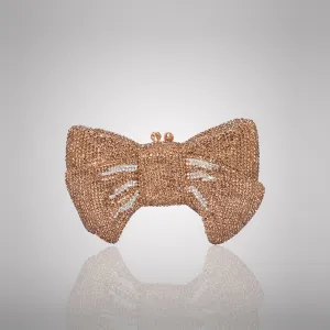 Chic Bronze Bow Swarovski Crystal Clutch | 0C942-XT