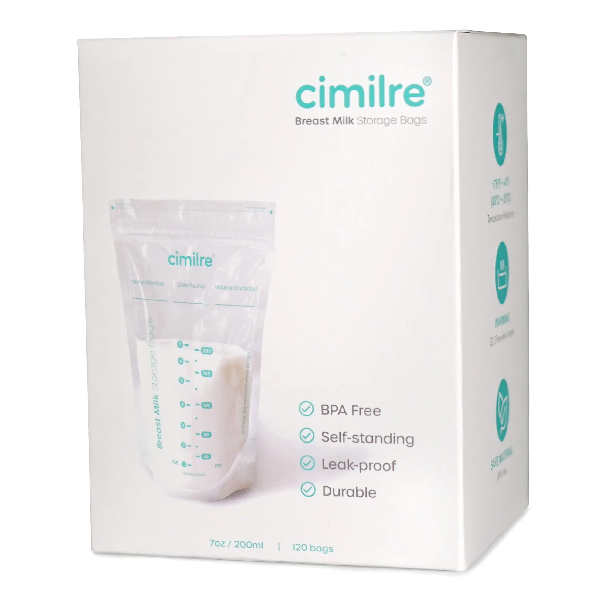 Cimilre Breastmilk Storage Bags, 120 count