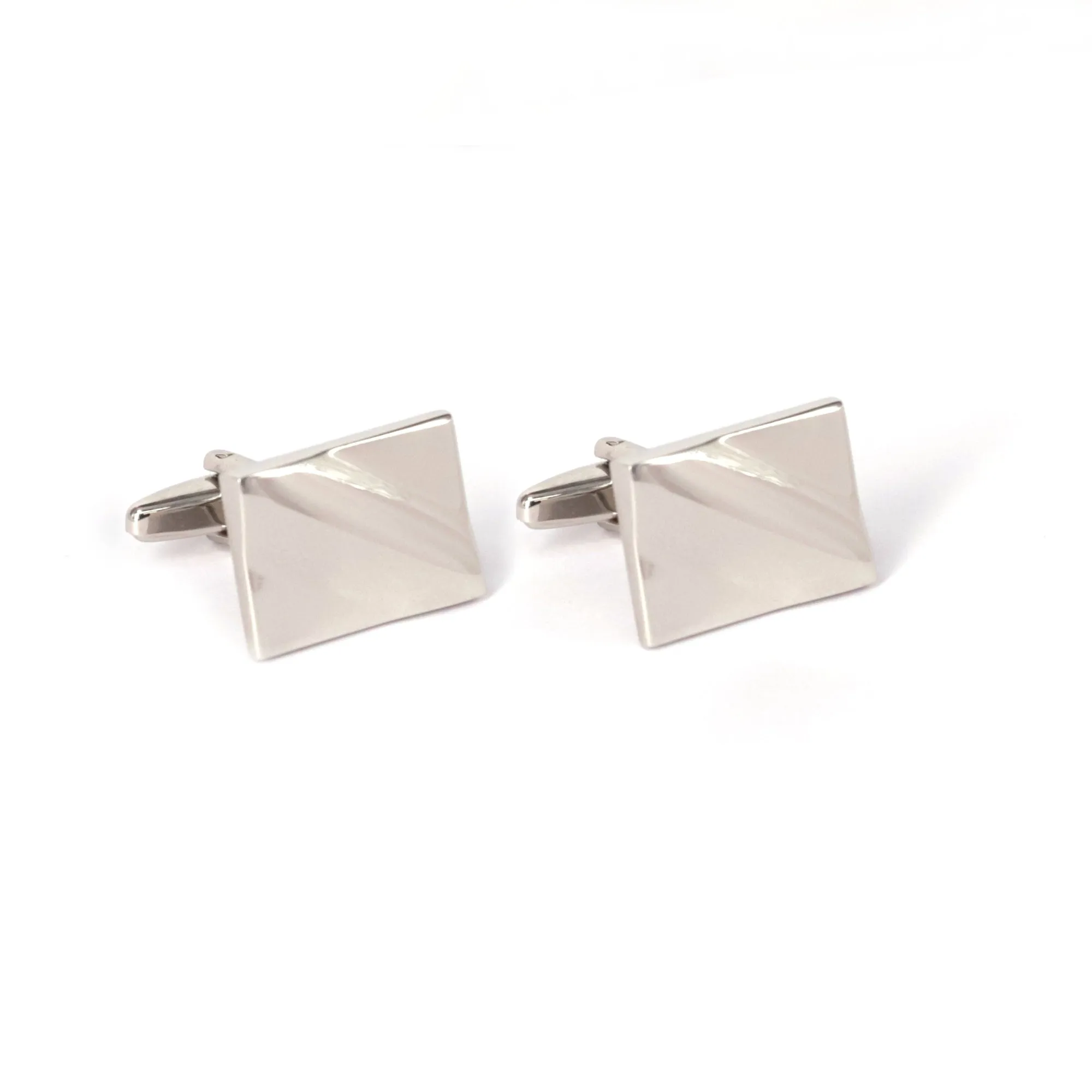 Classic Rectangle Silver Cufflinks with Detailing (Online Exclusive)