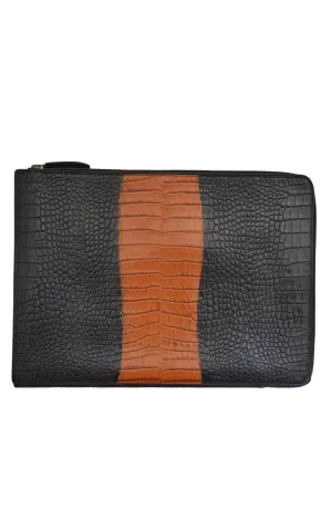 Croc Print Leather Folio iPad Case