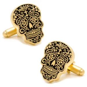 Cufflinks Inc - Gold Day of the Dead Cufflinks