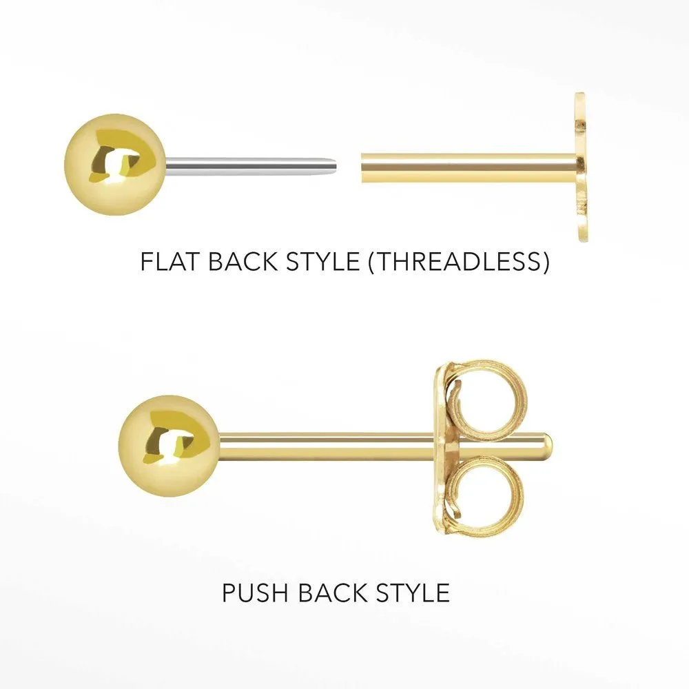 Diamond Push Back Earrings Lightning Bolt 14k Yellow