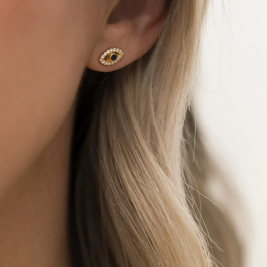 Evil Eye Studs | Sapphire