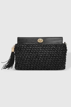 Fern Raffia Clutch | Black