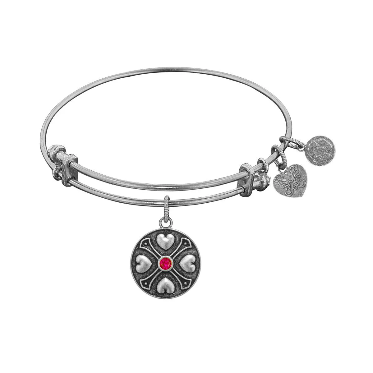 Finish Brass July Birthstone Angelica Bangle Bracelet, 7.25"