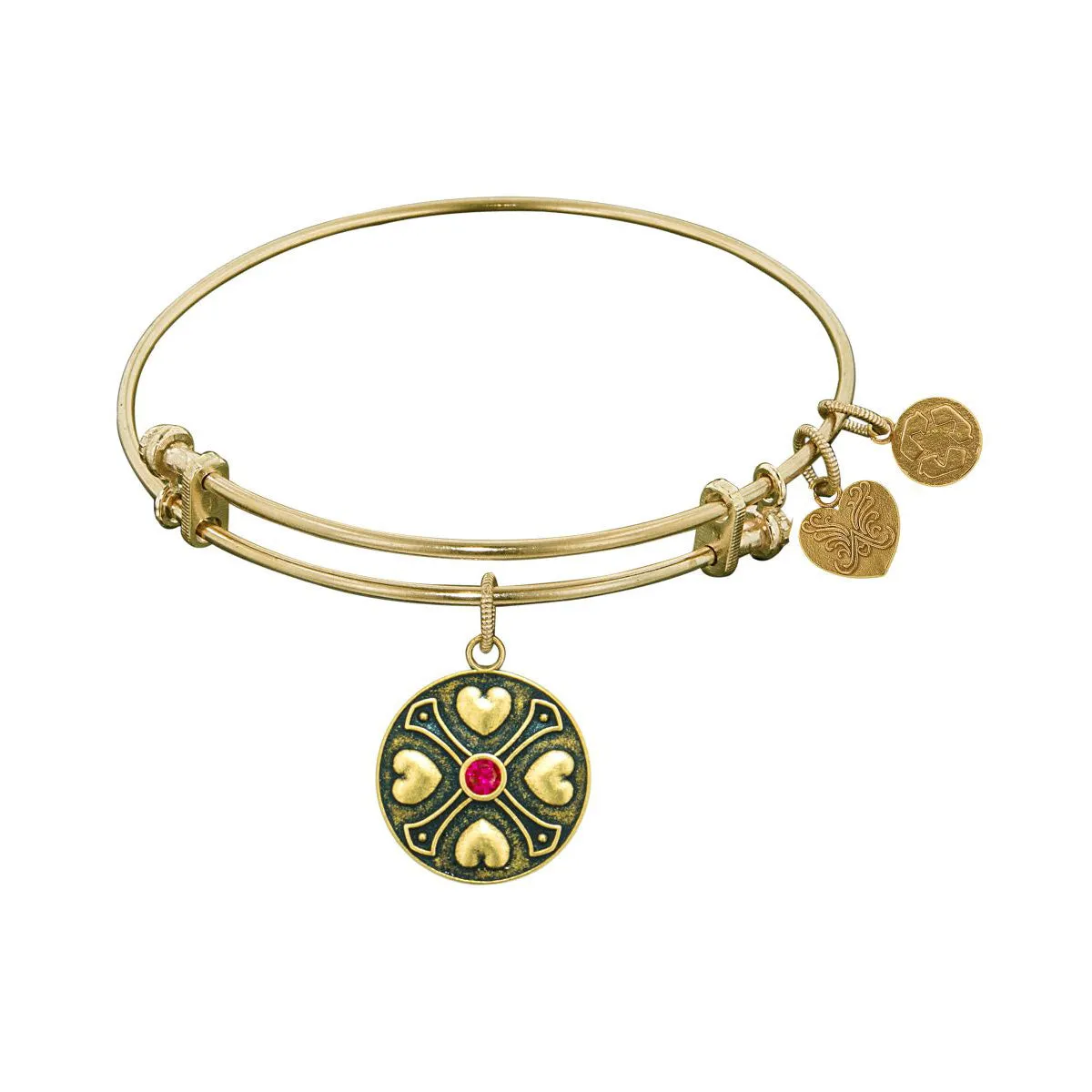 Finish Brass July Birthstone Angelica Bangle Bracelet, 7.25"