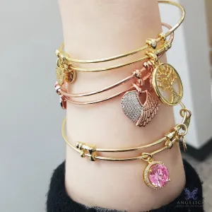 Finish Brass July Birthstone Angelica Bangle Bracelet, 7.25"