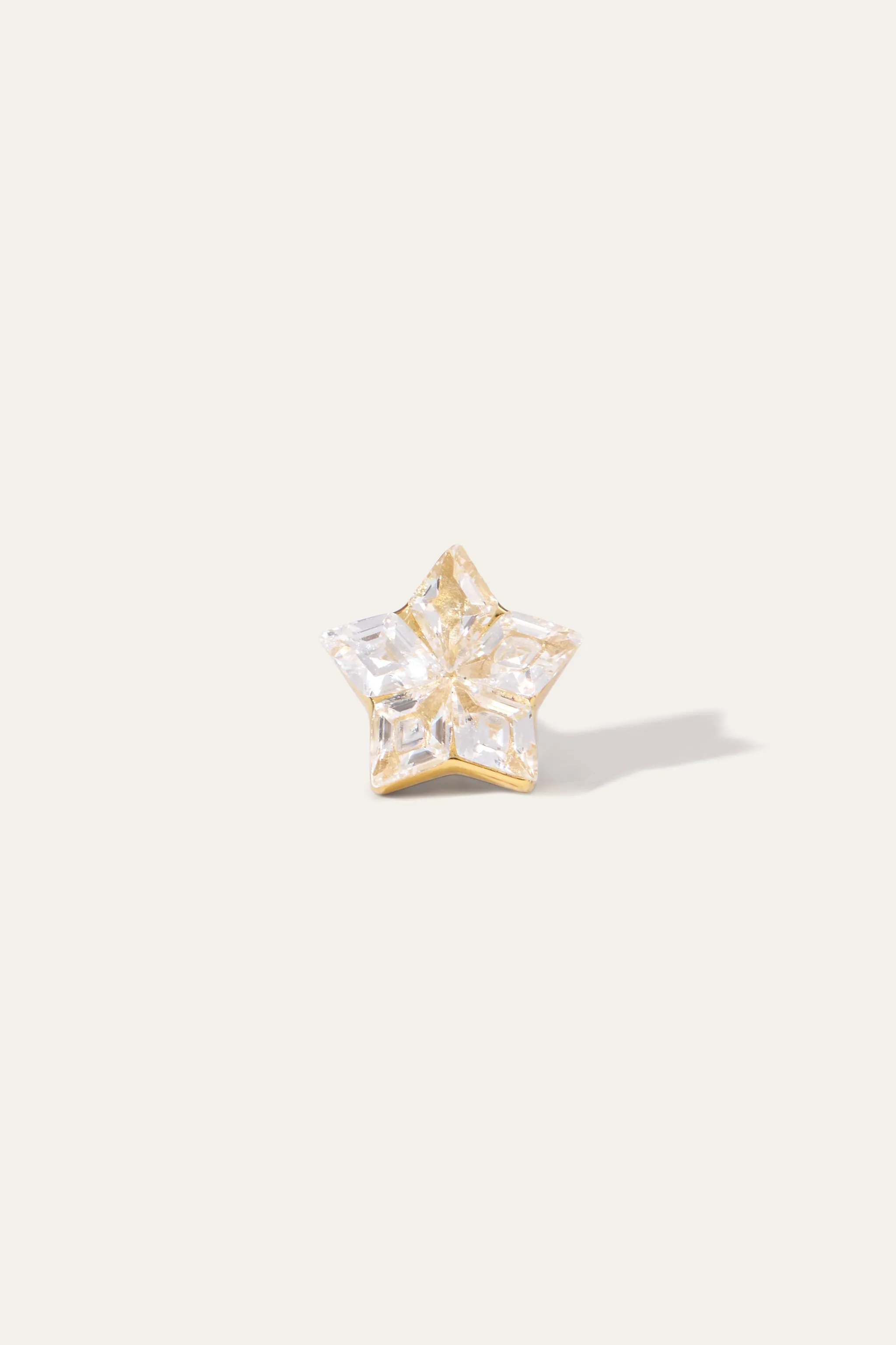 Floating star gold vermeil stud earring