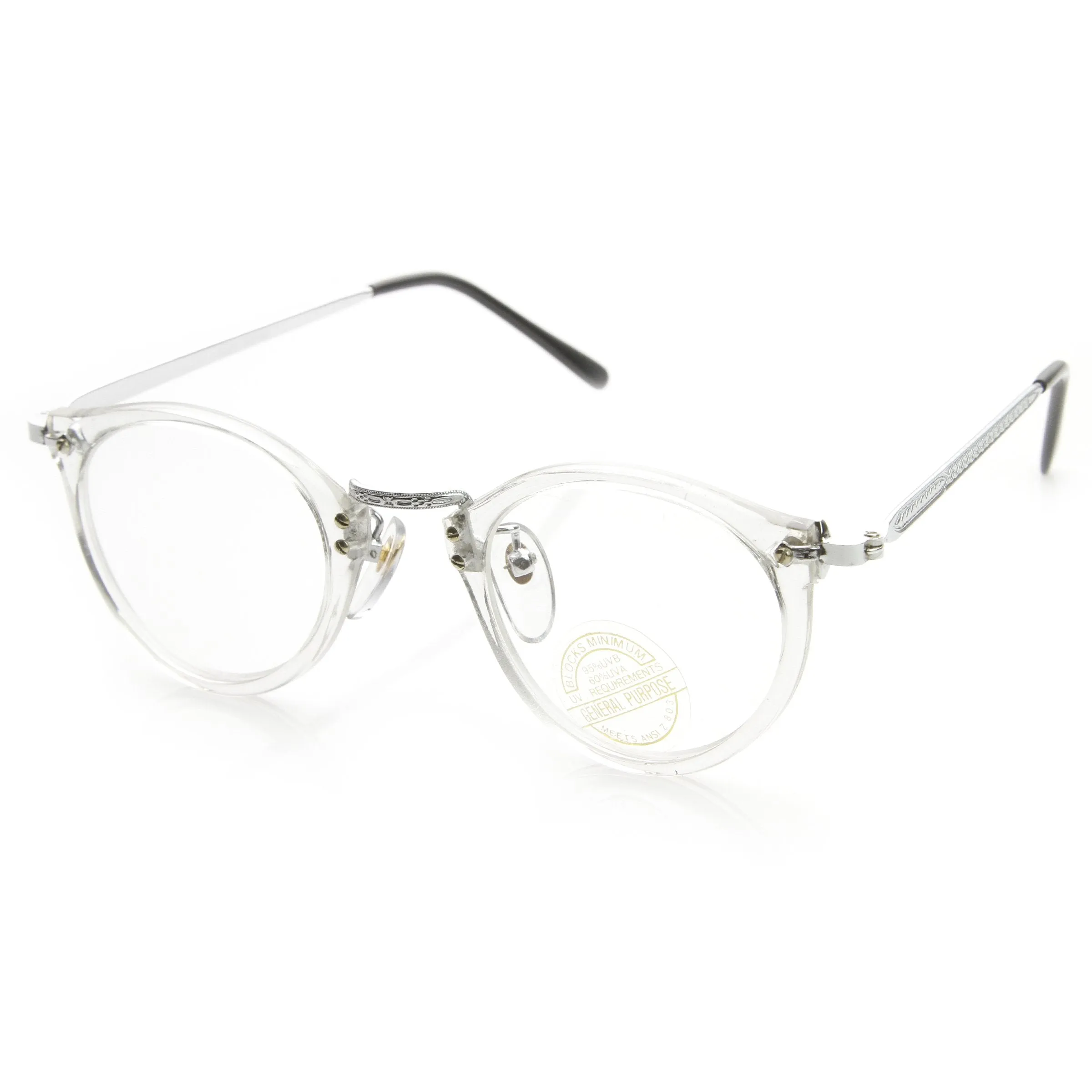 Genuine Vintage Deadstock Horned Rim Clear Lens Glasses 7240