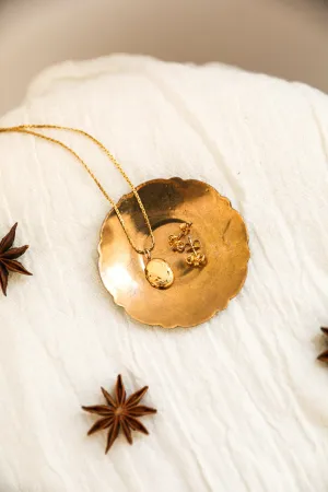 Gold Filled Locket   Diamond Stud Set