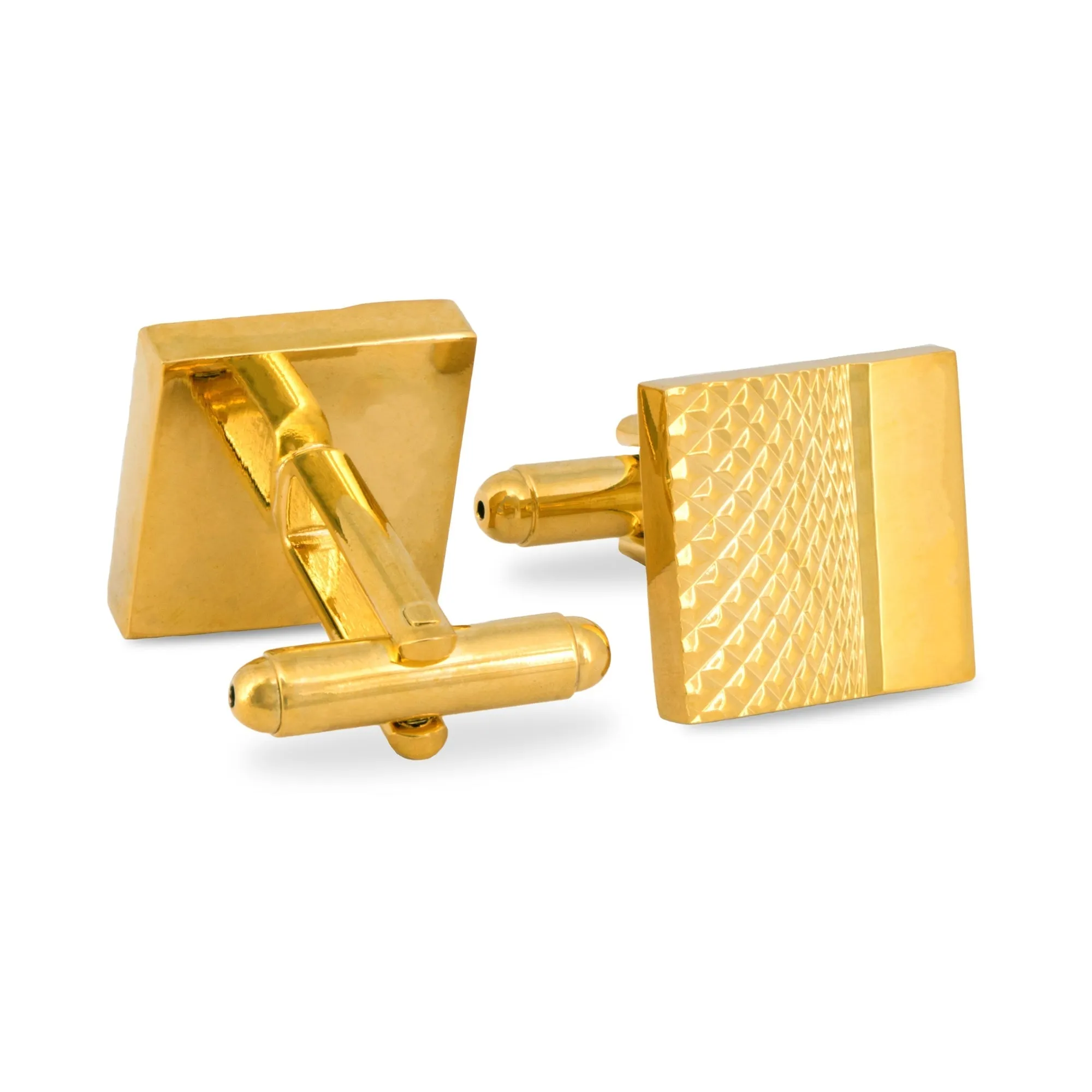 Gold Square Cufflinks with Fine Intrici Details (Online Exclusive)