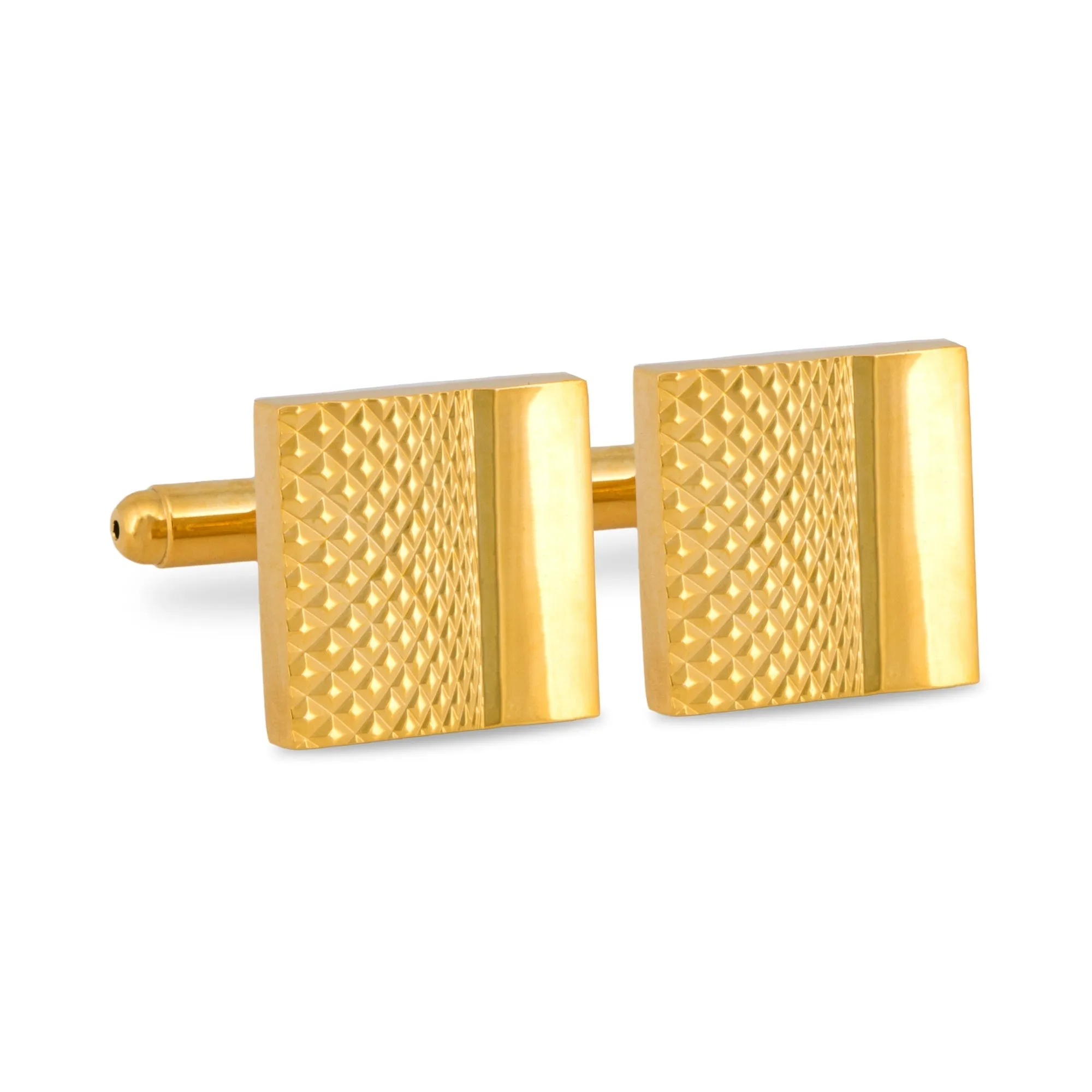 Gold Square Cufflinks with Fine Intrici Details (Online Exclusive)