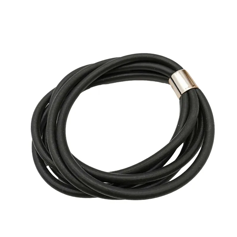 Gothic Black Rubber Bangles For Women / Vintage Female Charm Bracelets