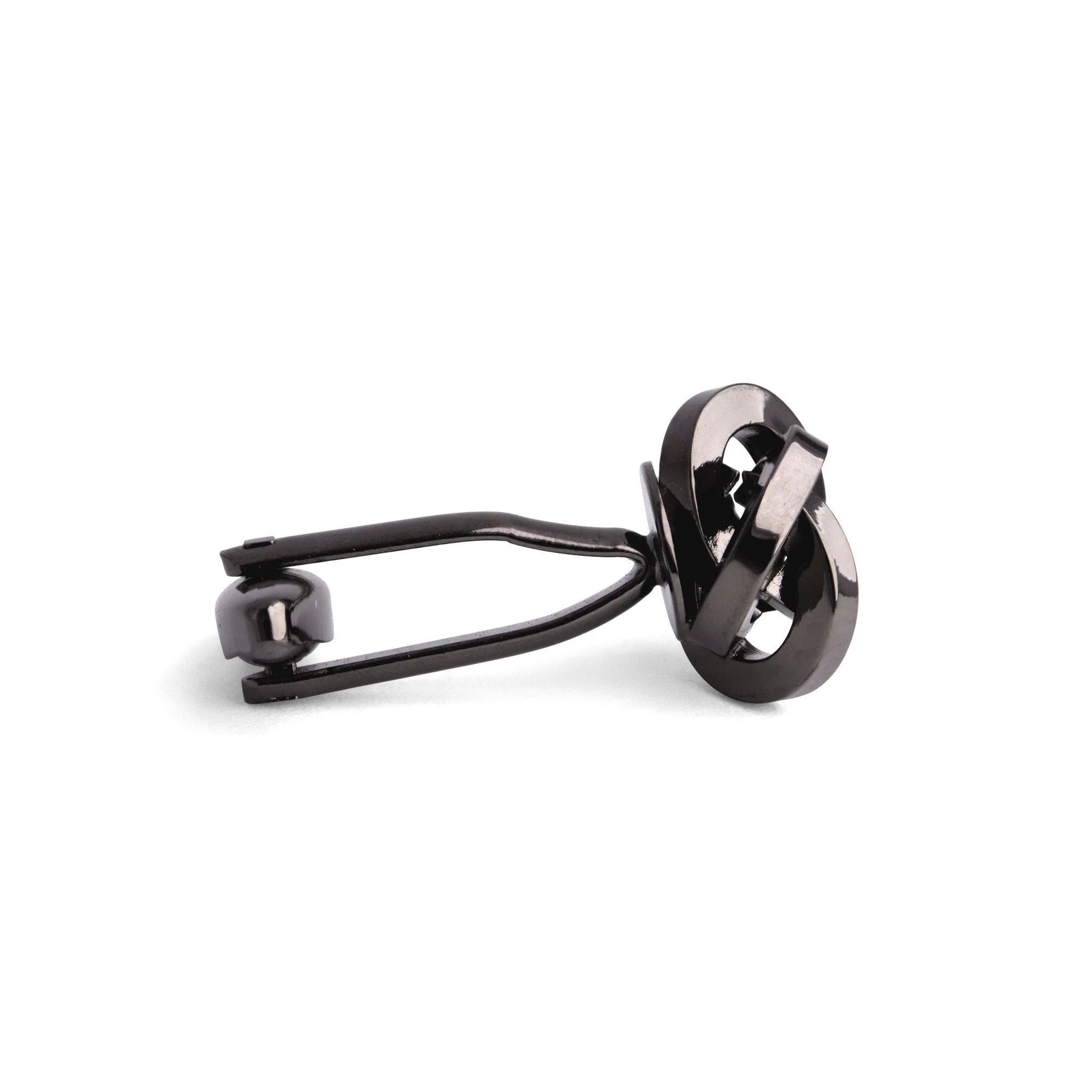 Gunmetal Knot Cufflink with flat wire