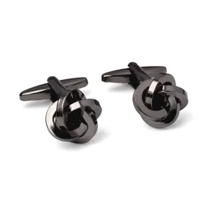 Gunmetal Knot Cufflink with flat wire