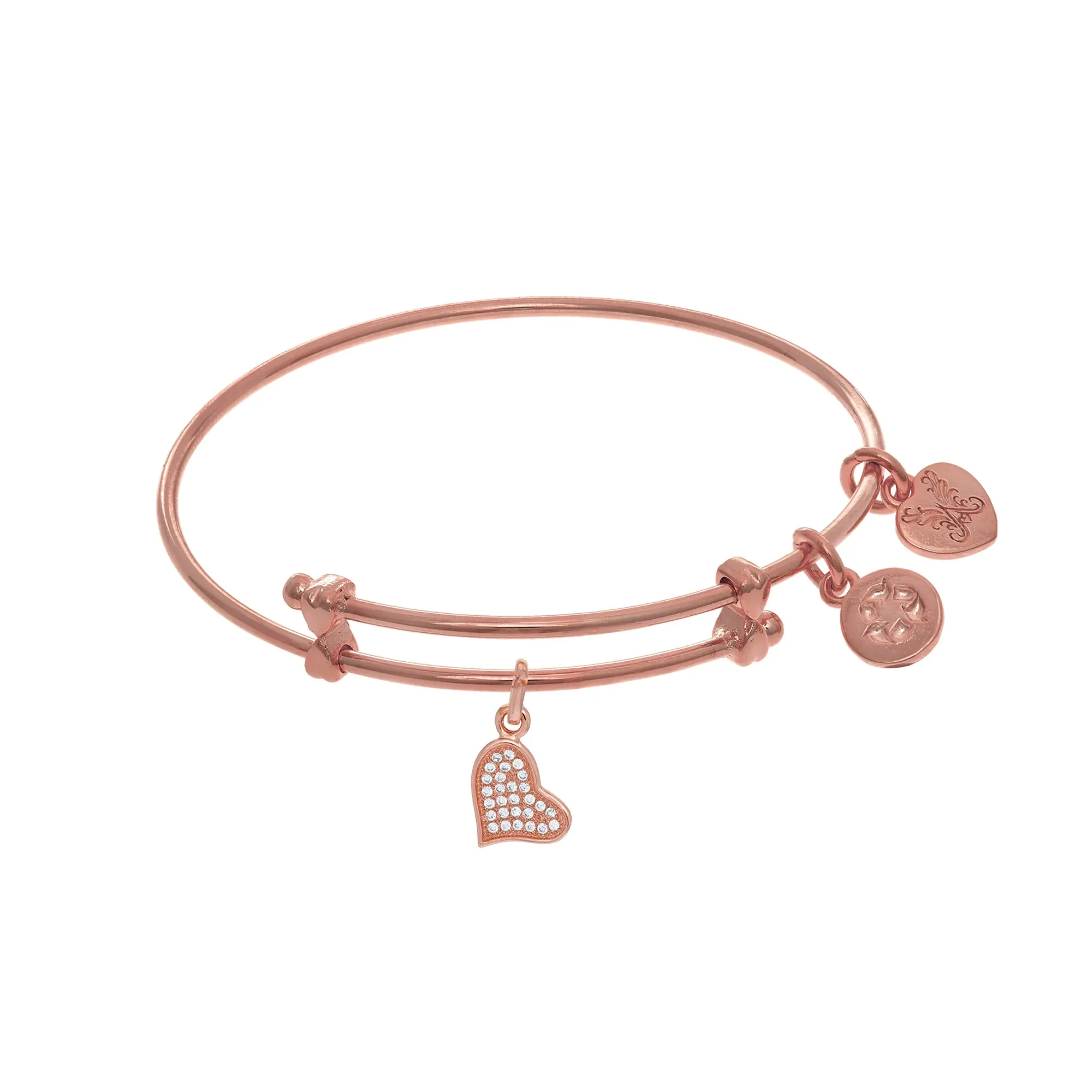 Heart Charm Adjustable Bangle Girls Bracelet