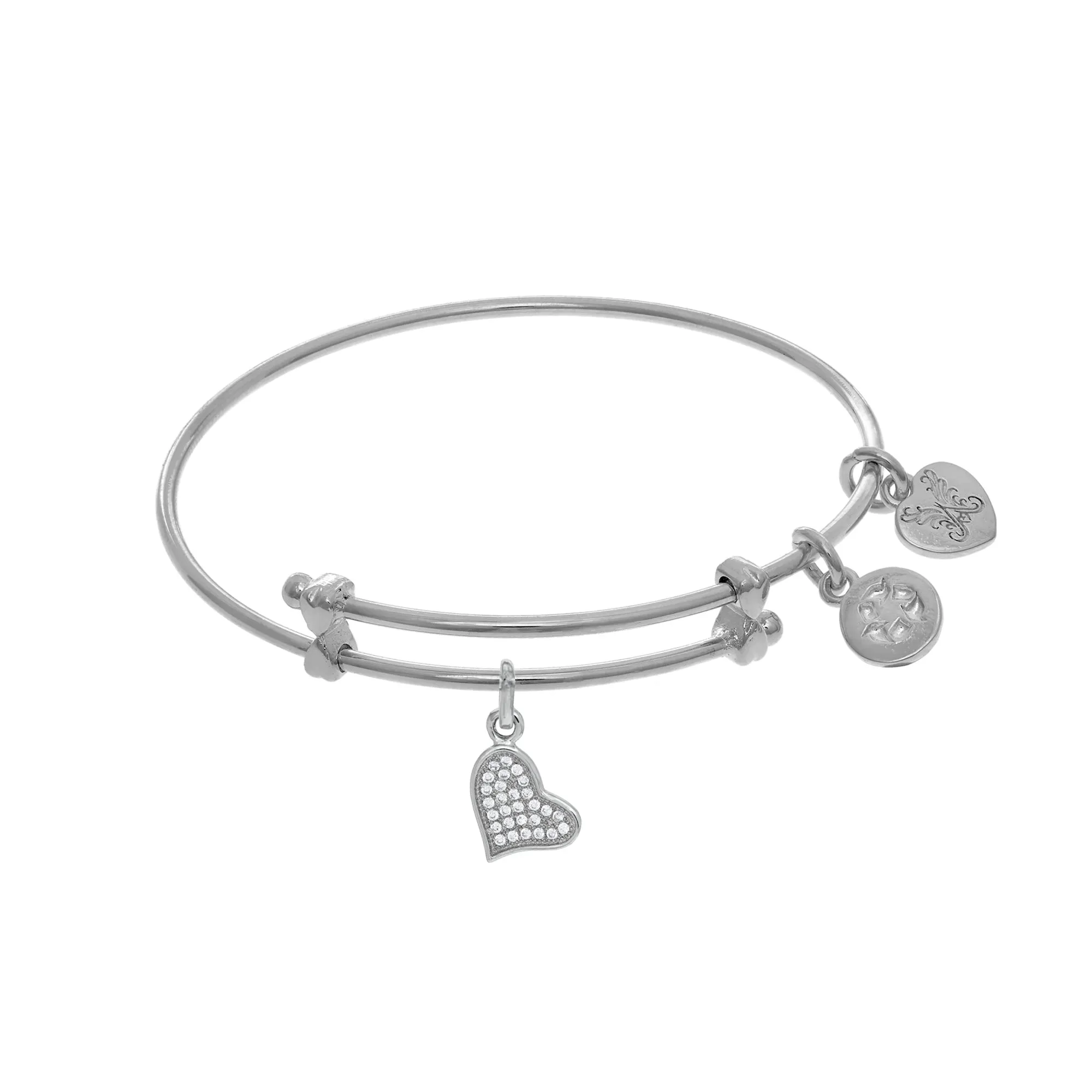 Heart Charm Adjustable Bangle Girls Bracelet