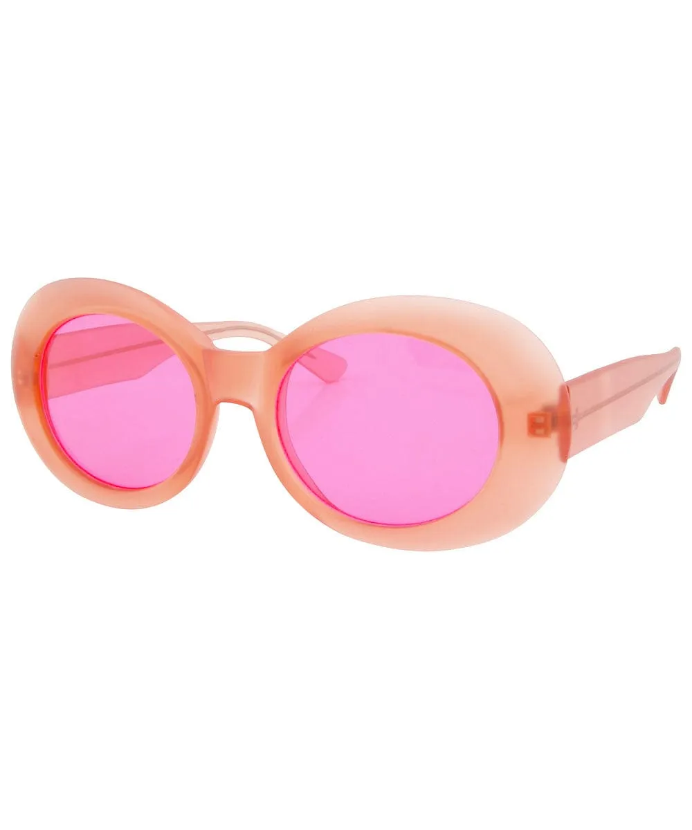 HEAVEN Pink Indie Oval 90s Sunglasses