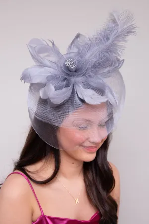 Iconic Style Fascinator-Gray