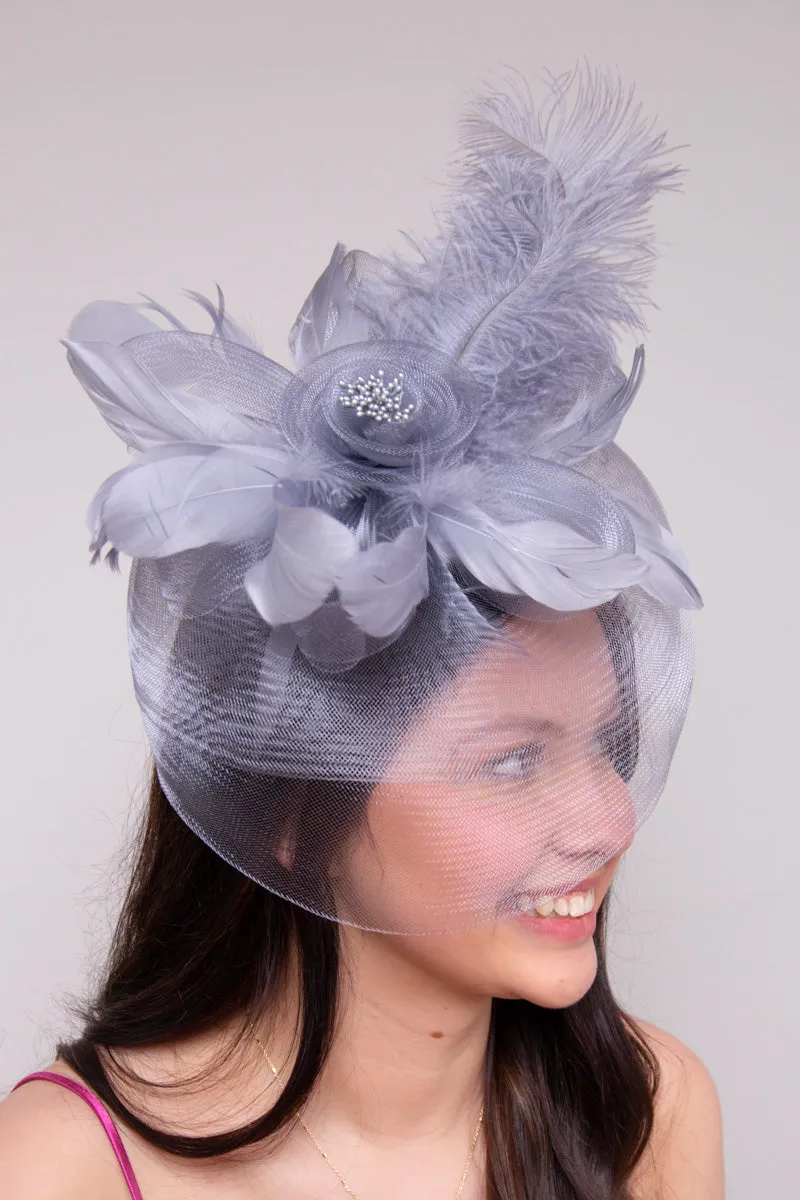 Iconic Style Fascinator-Gray