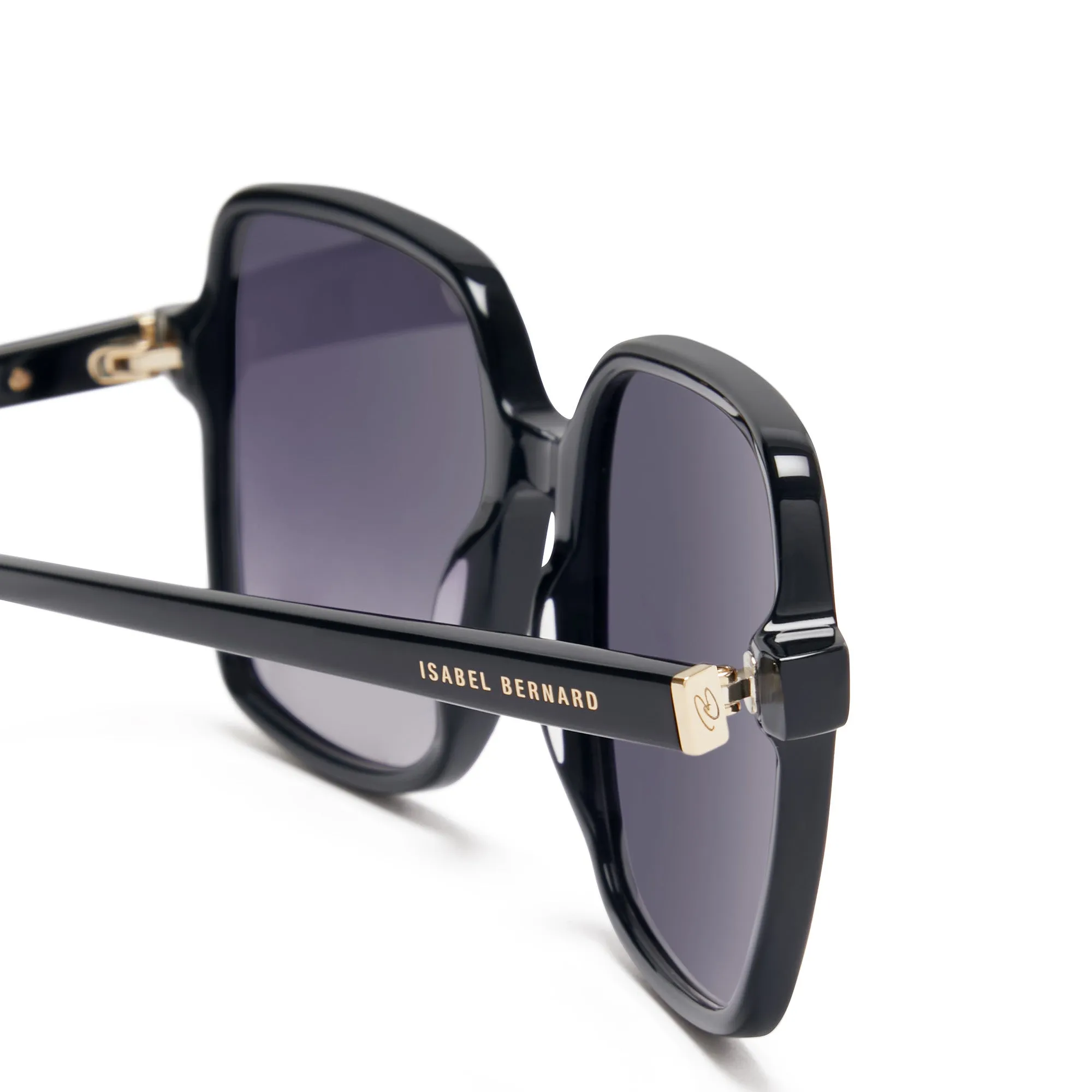La Villette Rene black square sunglasses with black lenses gradient