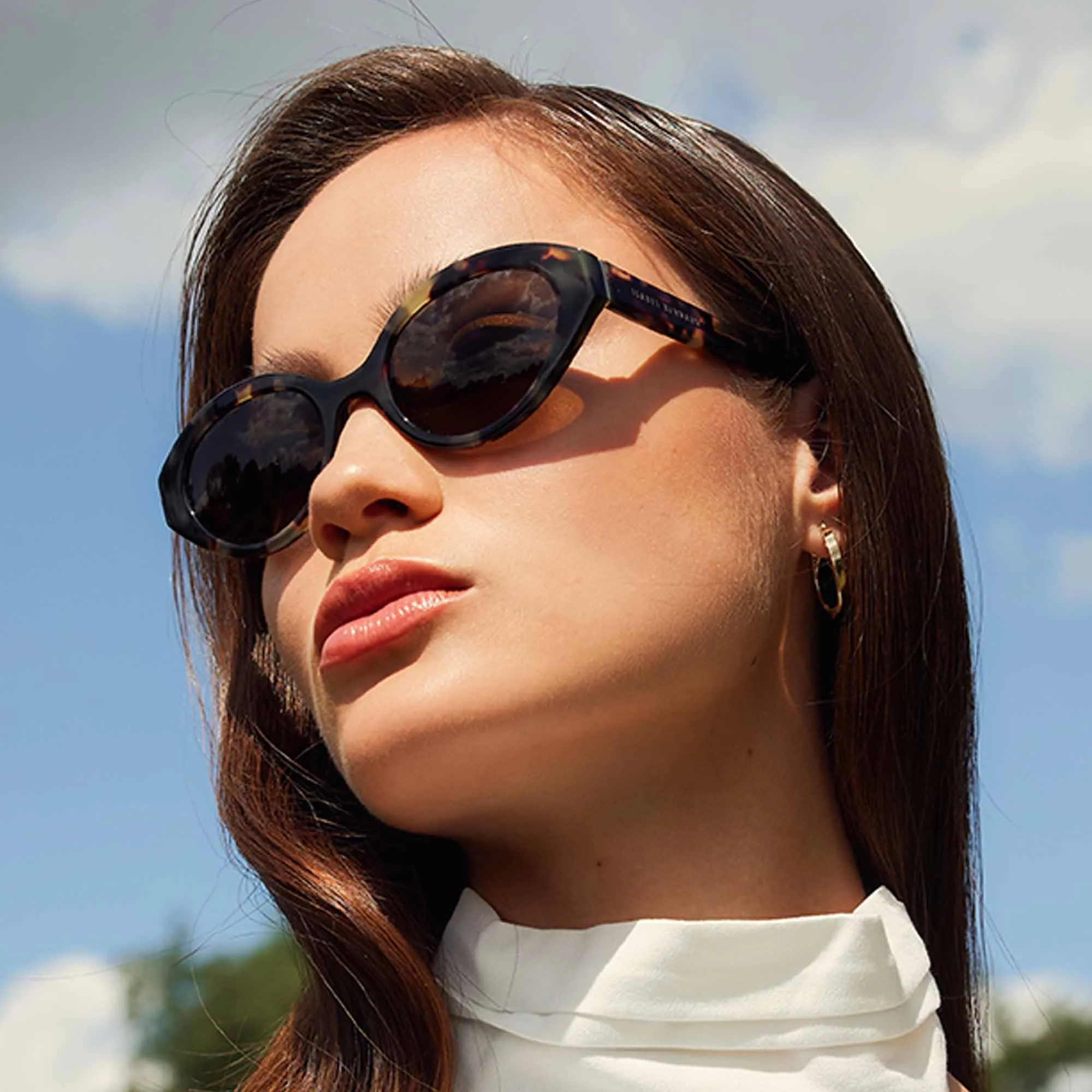La Villette Rosaire brown tortoise oval sunglasses with brown lenses